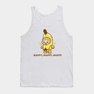 Happy, Happy, Happy Banana Cat - Cute Cartoon Tank Top